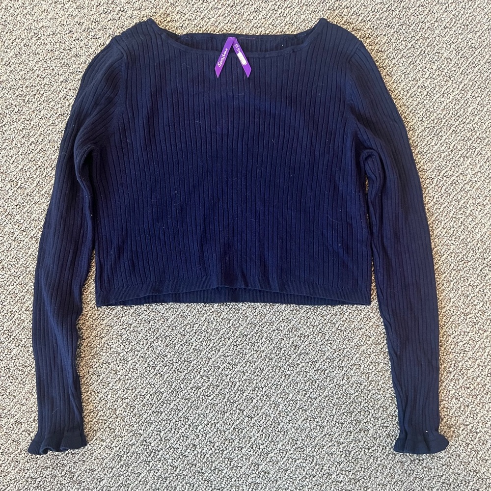 Navy crop sweater Size 8